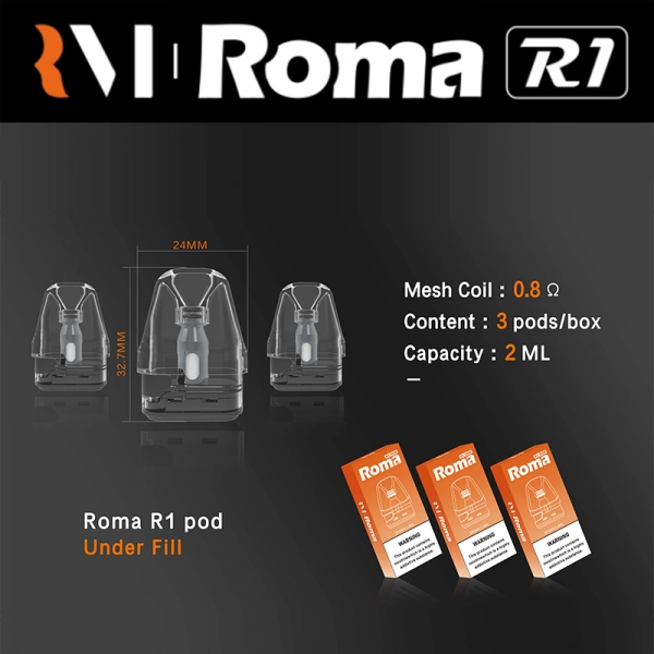 Roma R1空煙倉 3入組|2ml防漏設計|適配小蠻牛主機-1 Roma R1空煙倉 3入組|2ml防漏設計|適配小蠻牛主機-1